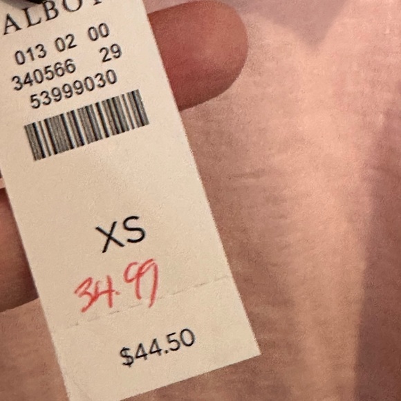 Talbots Cotton Light Pink Short Sleeve V-Neck Tee - Picture 3 of 7